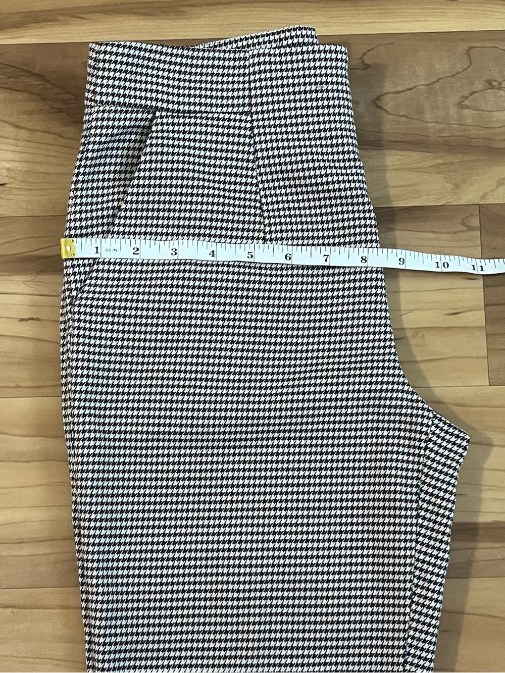 Zara Woman Houndstooth Ankle Straight Leg Pants XS Brown Black - Picture 8 of 10